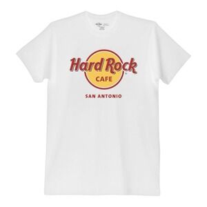 Vintage Hard Rock Cafe Mens San Antonio TX Short Sleeve T-Shirt Large Lg White‎